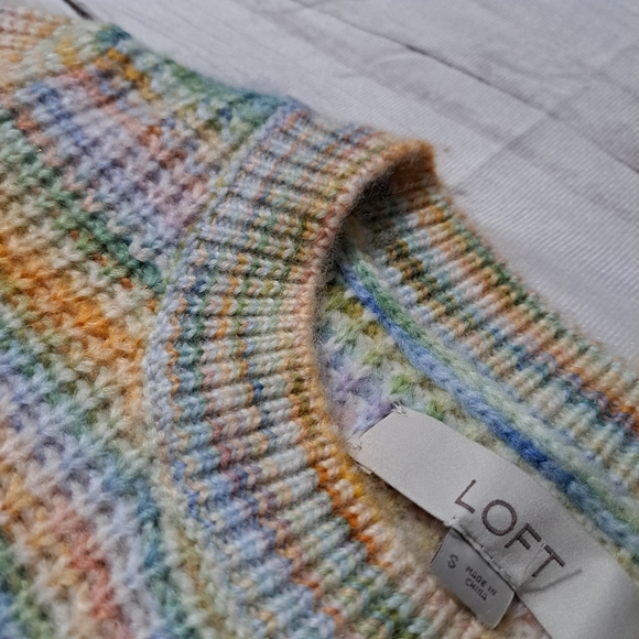 LOFT Petite Rainbow Spacedye Sweater Dress Size Small - Picture 6 of 11
